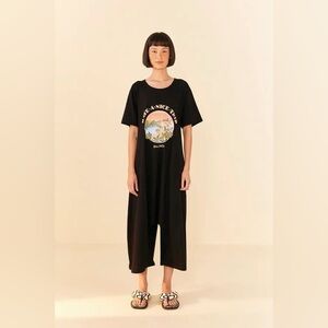 Farm Rio black organic cotton Jumpsuit